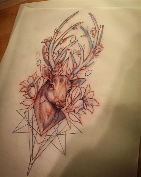 Stag And Flowers And Stuff For Friday Hena Tattoo Stag Tattoo