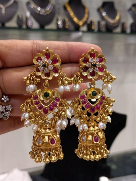 Stunning Gold Plated Silver Jhumkas From Samskruthi Jewellers South