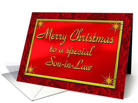 Merry Christmas Son-in-Law Shiny Red and Gold card (1284280)