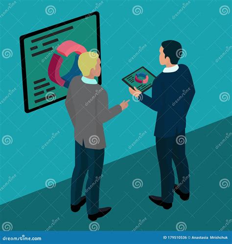 Isometric Business Illustration Conceptual Planning Vector Stock