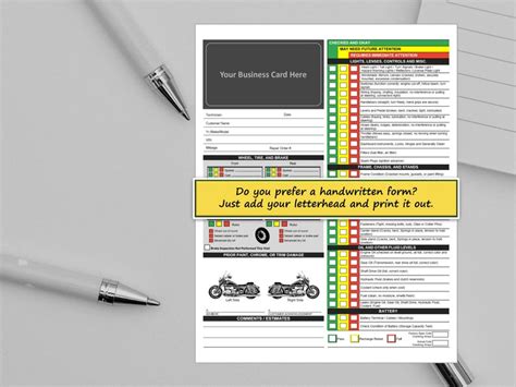 Visual Motorcycle Inspection Report Fillable Pdf Multi Point Motorcycle Inspection Checklist And