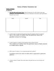 States Of Matter Simulation Lab Physci Docx States Of Matter