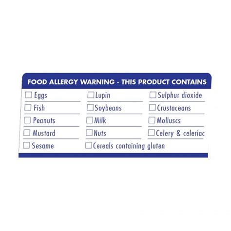 Allergen Buffet Notice Check List