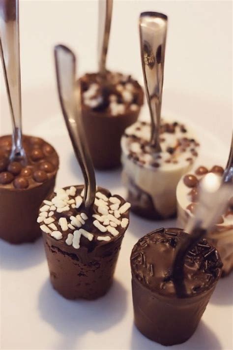 Mini Appetizer Forks Postres Cucharas De Chocolate Comidas Dulces