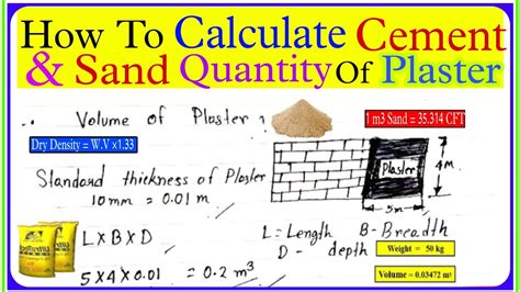 How To Calculate The Quantity Of Cement Sand In Plaster Plaster