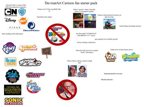 Deviantart Cartoon Fan Starter Pack Rstarterpacks