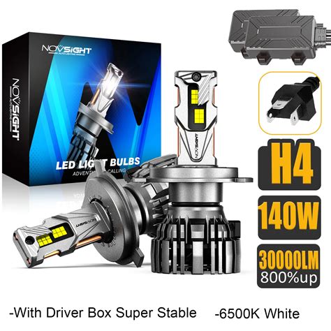 NOVSIGHT H4 9003 HB2 HI LO Super Bright 800 Up Car Led Headlight 140W