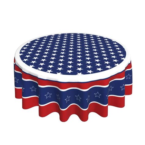 Xchenda 1 Tablecloth Table Cloth 4th Of July Tablecloth Round 60 Inch