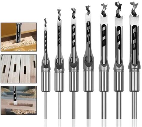 Artisanshow 6pcs High Speed Steel Woodworking Square Hole Mortise Drill