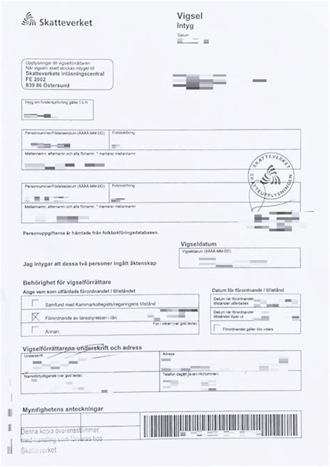 Sworn German Translation Sweden Marriage Certificate