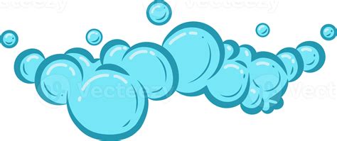 Cartoon soap foam with bubbles. Light blue suds of bath, shampoo, shaving, mousse. Cloud ...