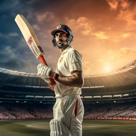 Premium Photo Cricket Batsman Celebrating His Success Ai Generated