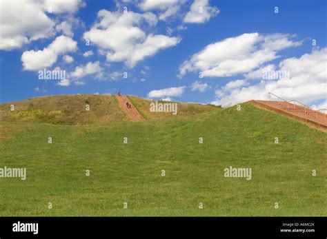 Monks Mound At Cahokia Mounds State Historic Site Collinsville Il Stock