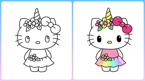 How To Draw A Cute Unicorn Hello Kitty Easy Step By Step Drawing