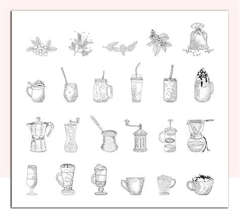 Premium Vector Hand Drawn Coffee Set Vector Graphic Illustration