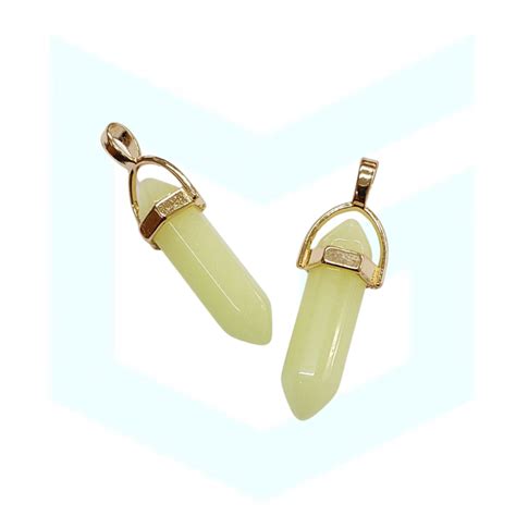 Dije Piedra Natural Jade Lemon Dorado Herrajes Y Bisuter A Mg