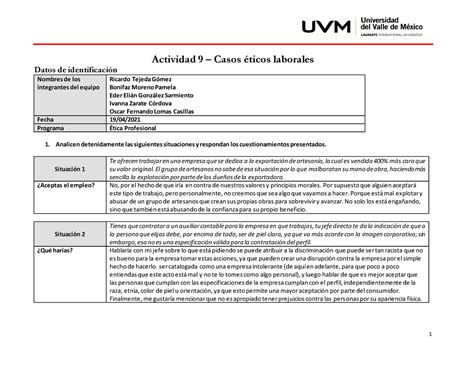 Actividad Etica Espero Les Sirva Tica Profesional Uvm Studocu