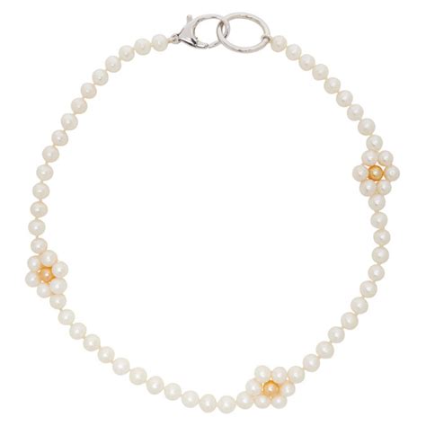 Hatton Labs Ssense Exclusive White Daisy Pearl Chain Necklace Hatton Labs