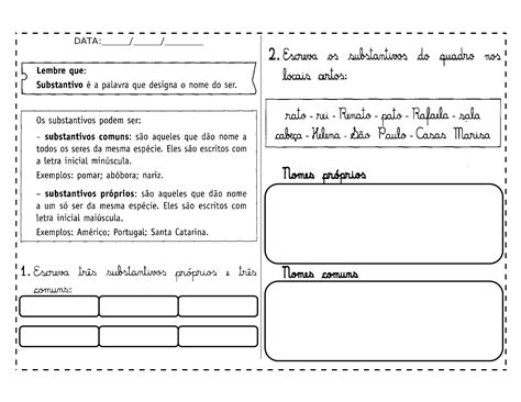 Texto Para Trabalhar Substantivo Pr Prio E Comum Ano Braincp