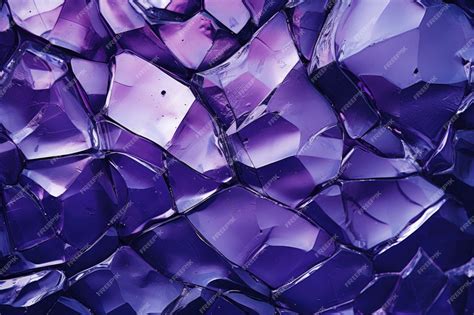 Premium Photo Banner With Purple Broken Glass Texture