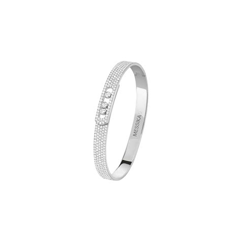 Bracelet Messika Move Noa Bangle En Or Blanc Et Diamants Wg Rigal