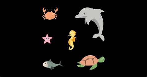 Cute Sea Creatures Sticker Pack Ravenrarities Sticker Teepublic