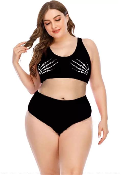 Zitique Large Size Two Piece Sexy High Waist Bikini Swimsuit