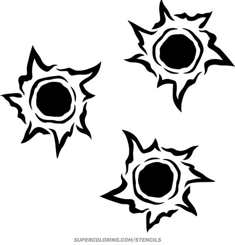 Stencil Of Bullet Holes Free Printable Papercraft Templates