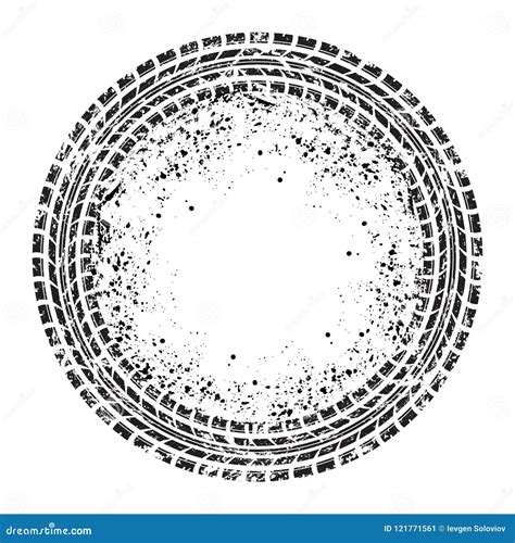 Circle Grunge Tire Track Frame Stock Vector Illustration Of