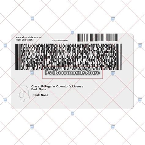 Mississippi Drivers License Template Psd Doc Store