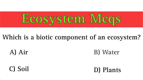 Ecosystem MCQ Ecosystem Class 12 Mcq Ecology Mcq Ecosystem Mcq For