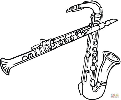 Saxophones and Clarinet coloring page | Free Printable Coloring Pages ...