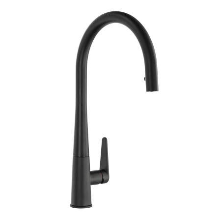 Coniq R Single Lever With Pull Out Spray Tap In Matt Black Polished