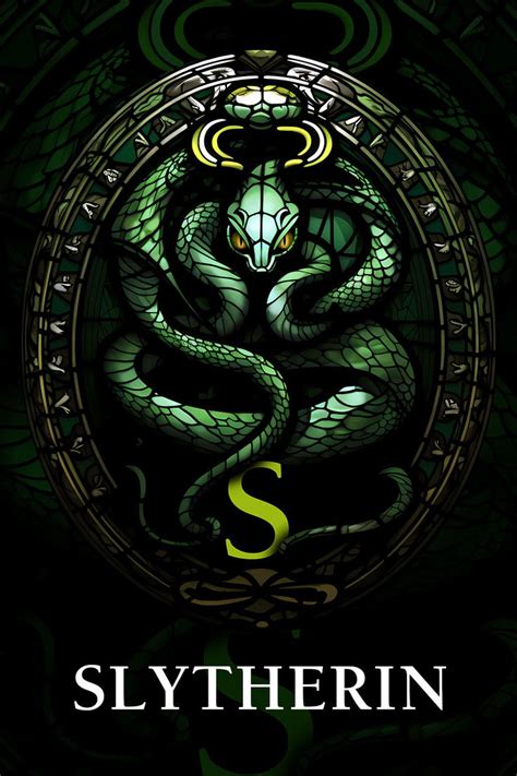 Slytherin Emblem Stained Glass Harry Potter Painting Harry Potter