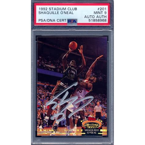 Shaquille O Neal Signed Stadium Club Mc Psa Pristine