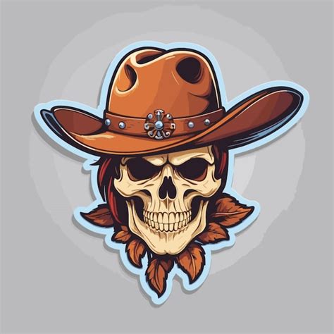 Premium Vector Cowboy Skull Cartoon Vector