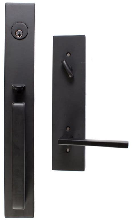 Emtek 4819us19 Flat Black Lausanne Single Cylinder Keyed Entry