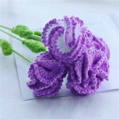 1 Pezzo Bellissima Decorazione Di Rose Realizzata A Mano All Uncinetto Adatta Come Regalo Per