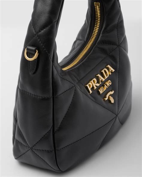 Black Nappa Leather Mini Bag With Topstitching Prada