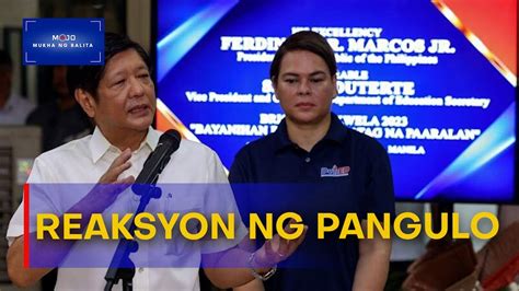 Pbbm May Reaskyon Sa Desisyon Ni Vp Sara Na Hindi Dadalo Sa Sona