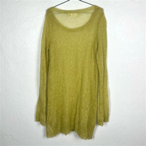 Anthropologie Sweaters Anthropologie Mohair And Wool Chartreuse