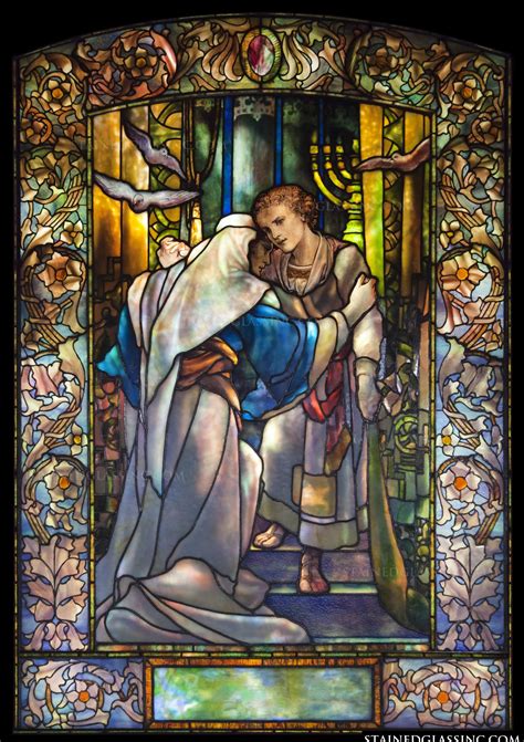 Christ In The Temple Religious Stained Glass Window