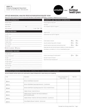 Fillable Online Ambetter From Buckeye Health Plan Applied Behavioral