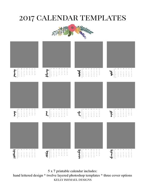 5X7 Calendar Template Free – Printable Blank Calendar Template