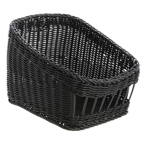 Plastic Wicker Tapered Storage Basket Black - 11 3/4"L x 15 3/4"W x 6 3 ...