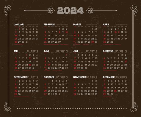 Calendar Template Indonesian Calendar Complete With National