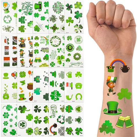 20 Blatt St Patrick s Day Temporäre Tattoos St Patrick s Tattoos