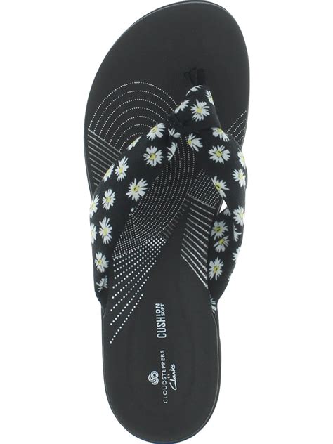 Clarks Women S Arla Glison Wedge Thong Flip Flop Sandal Black White