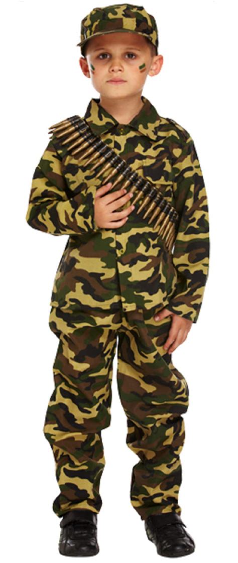 Boys Army Military Costume Child Camouflage Soldier Book Week Halloween