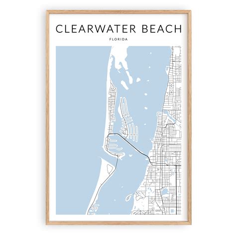 clearwater beach map print virtualmap